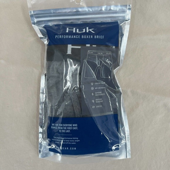 Huk Other - HUK Boxer Brief Mens Small Grey‎ Performance Cooling Breathable Stretch Fishing